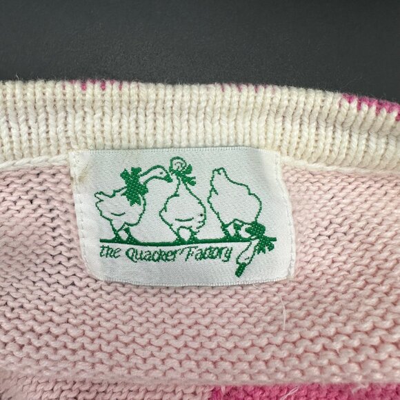 Vintage 1990s Quacker Factory Pink Knit Cardigan Summer Short Sleeve Plus Size - Picture 5 of 8